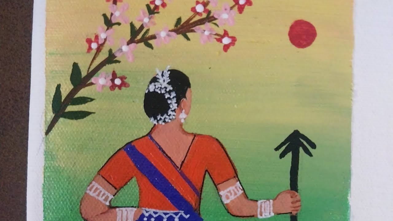 Easy Tribal woman painting tutorial for beginners 