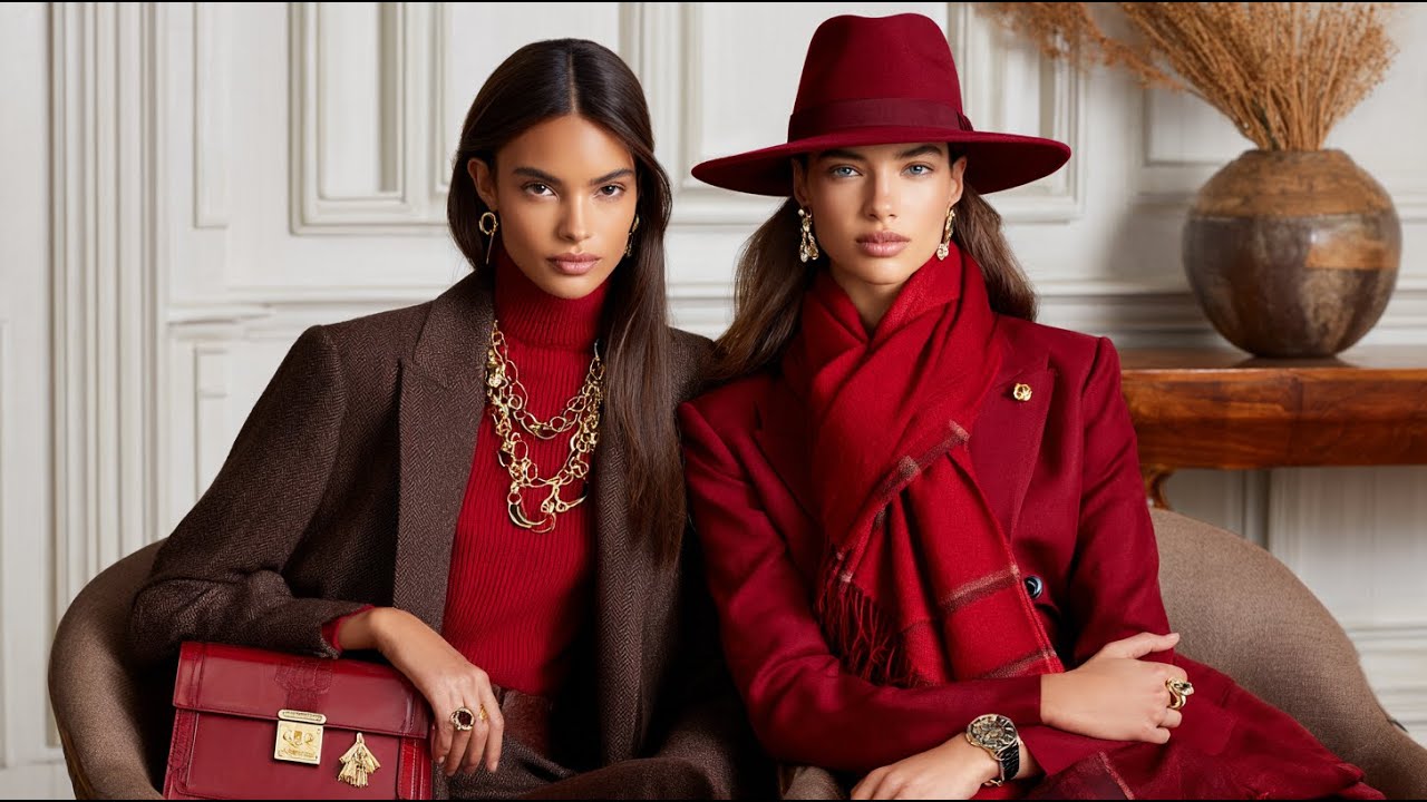 Ralph Lauren | Коллекция осень/зима 2025/26 | Изысканность в оттенках красного перца чили и бронз...