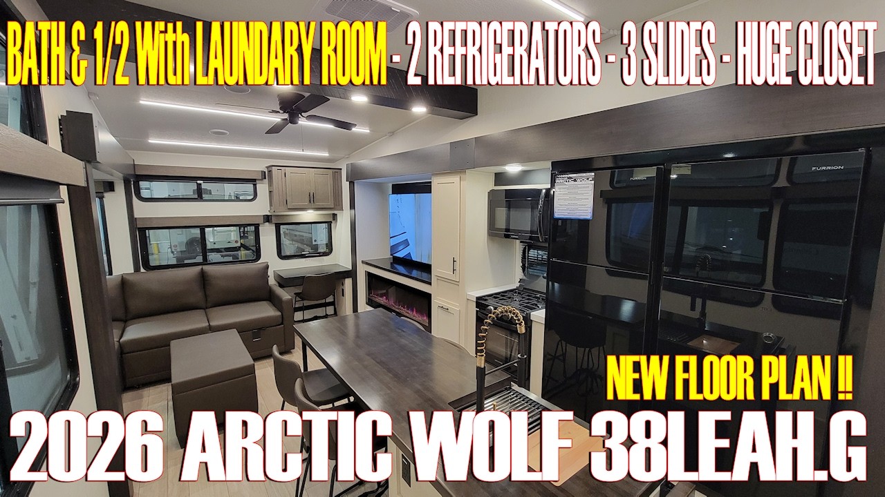 Arctic Wolf 38LEAH.G 2026 года, пятое колесо, дизайн Лии Гудрич и Forestriver RVs @ Couchs RV Nation