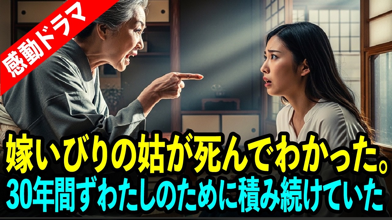 【感動ドラマ】嫁いびりの姑が死んでわかった。30年間ずっと、わたしのために積み続けていた