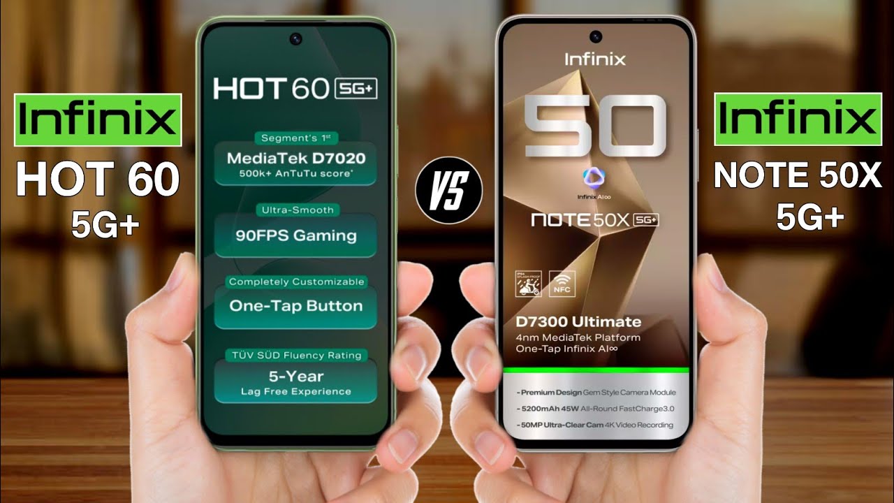 Infinix hot 60 5g vs infinix note 50x 5g - full comparison ⚡ which one is best