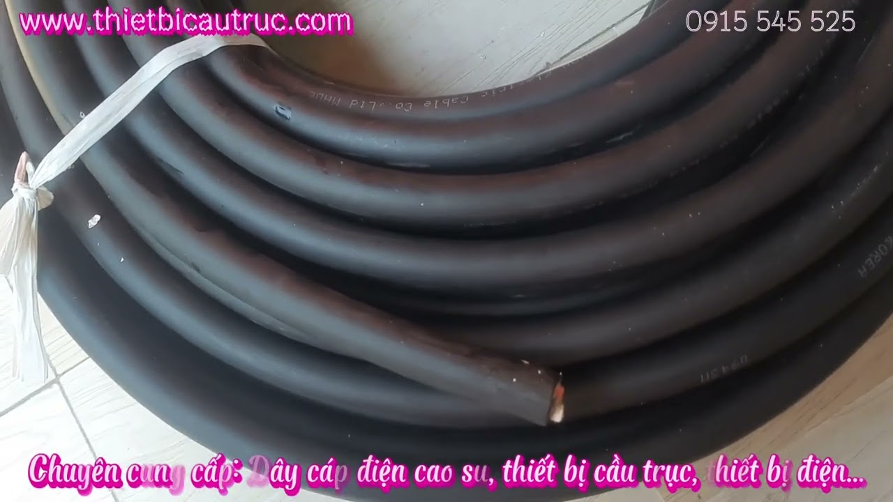 Cáp điện cao su 3x10+1×6, cáp điện samwon 3cx10+1cx6, cáp cao su dùng cho tang quấn cáp.
