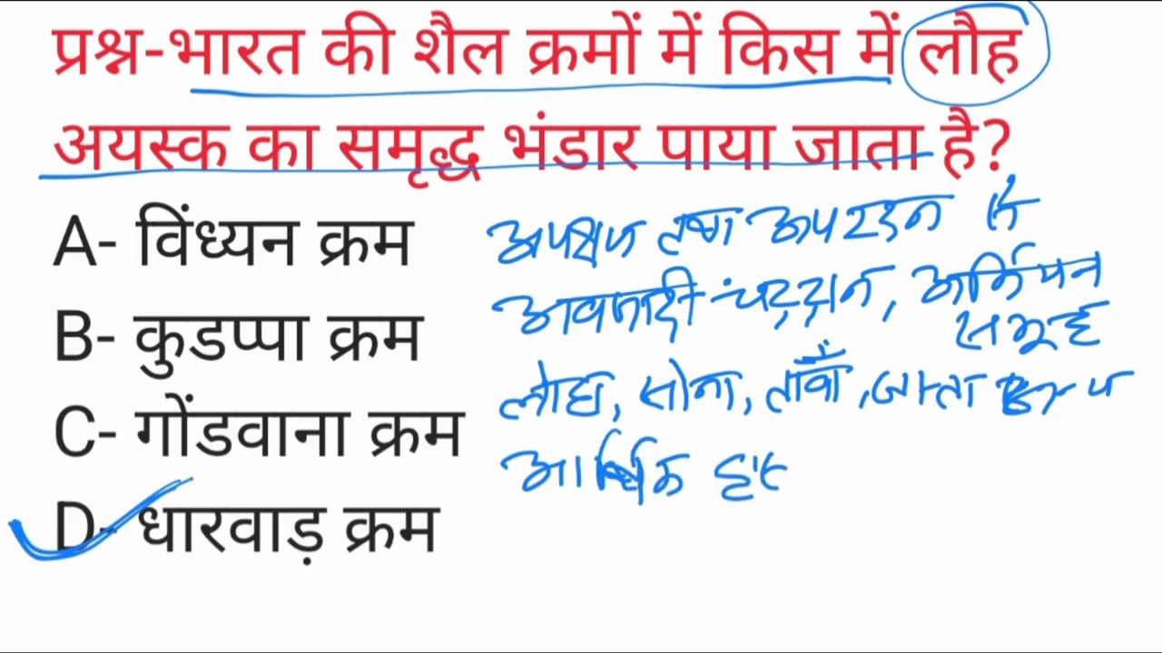 विभिन्न प्रतियोगी परीक्षाओं में पूछे गए महत्वपूर्ण प्रश्न..