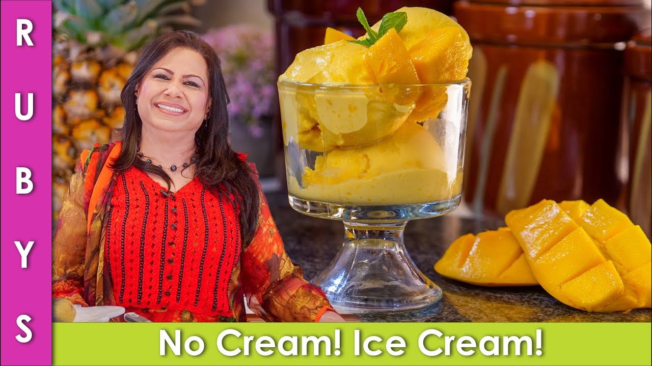 No Cream Mango Ice Cream 3 Ingredient Ramzan Recipe in Urdu Hindi - RKK