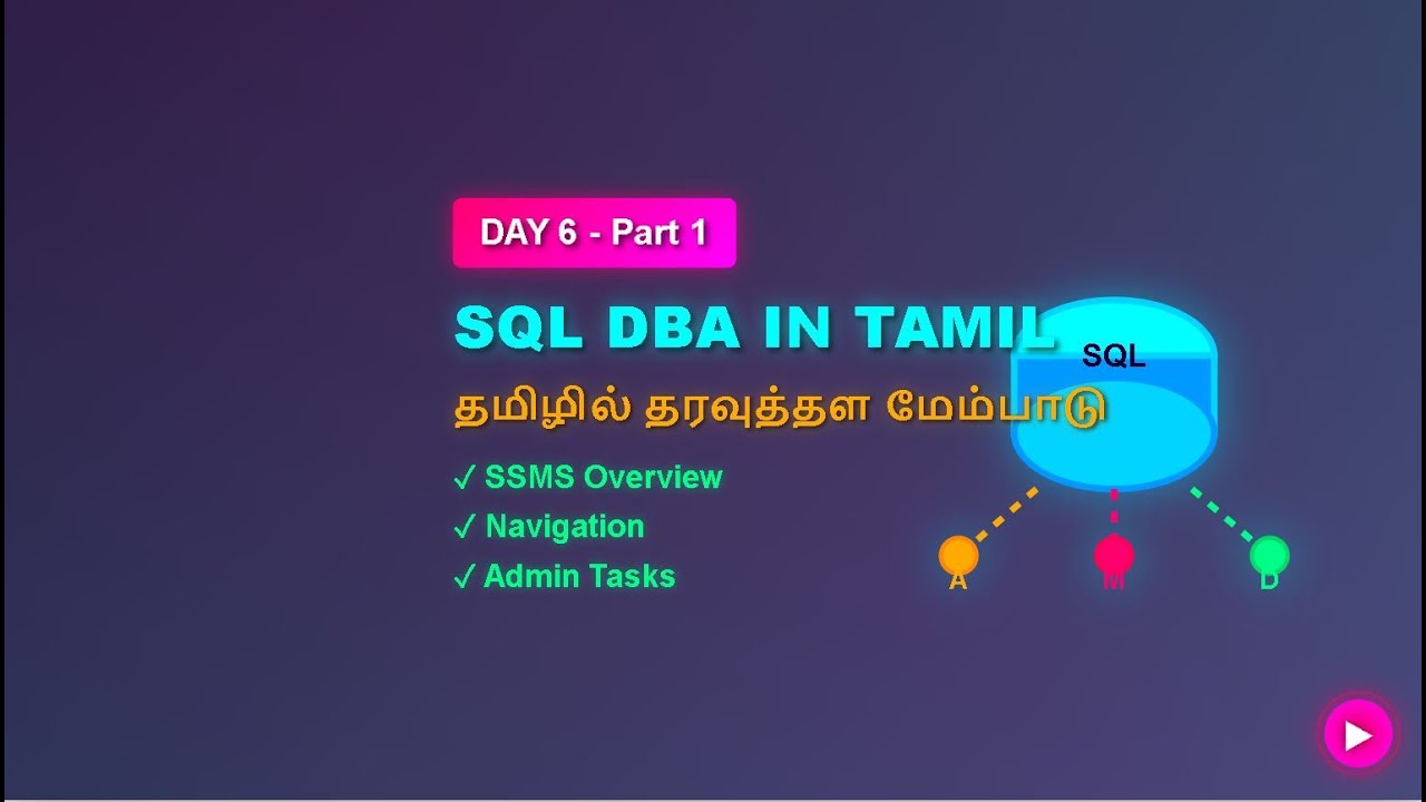 SQL DBA in Tamil &ndash; Day 6 Part 1 | SSMS Overview, Navigation & Common Admin Tasks