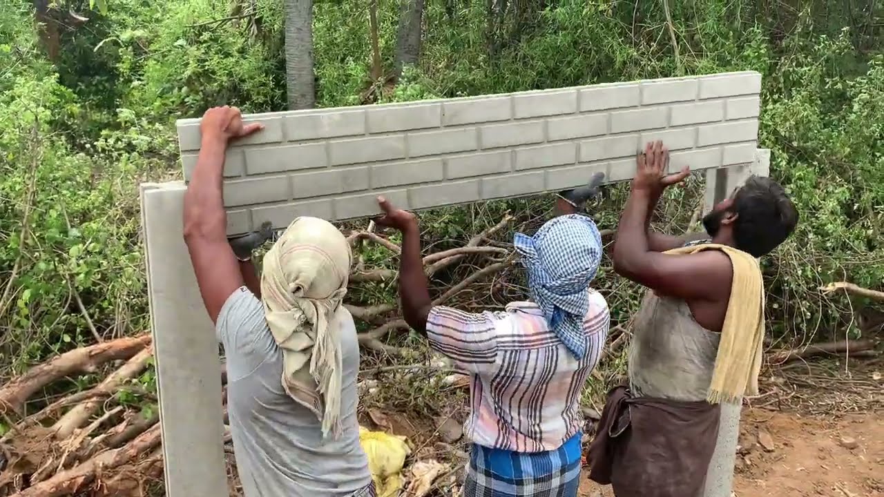 Precast Fence(wall) Post and Panels Installation Step by Step