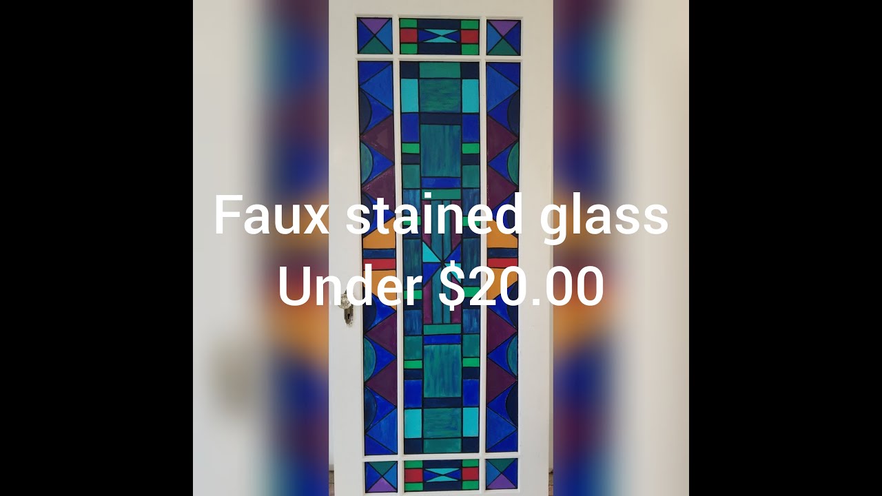 How to create Faux stained glass with paint and glue for under $20.00