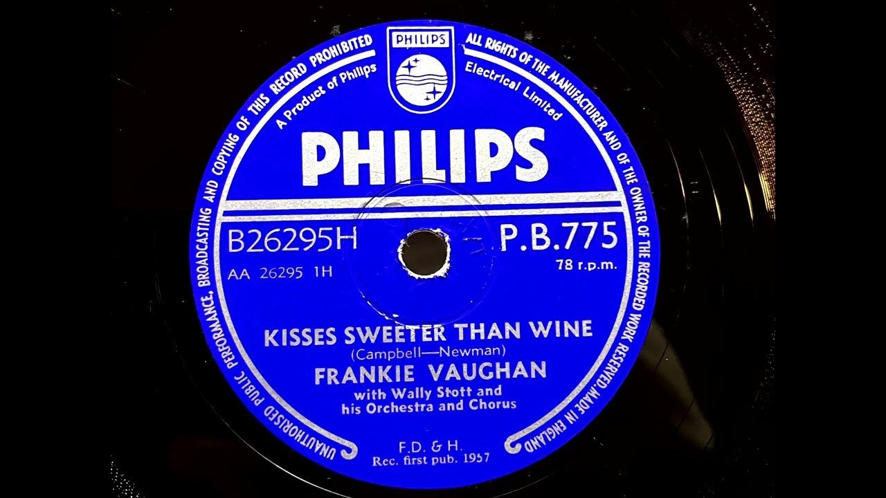 1957 FRANKIE VAUGHAN - Kisses Sweeter Than Wine PHILIPS 10" PB775