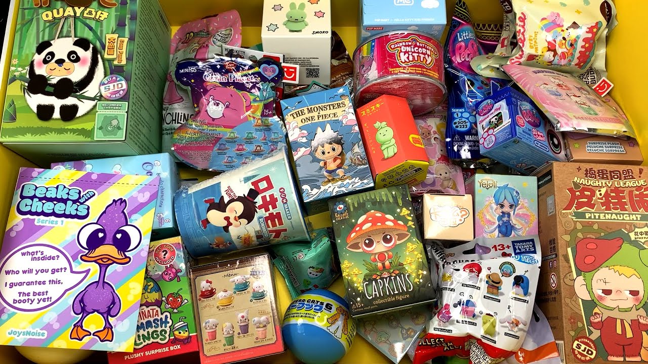 60 minutes of mystery surprise blind boxes Pop Mart, Sanrio ASMR Unboxing Sounds