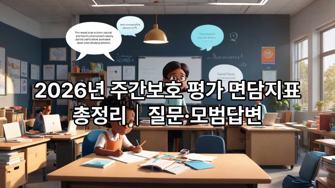2026년 주간보호 평가 면담지표총정리｜질문&middot;모범답변