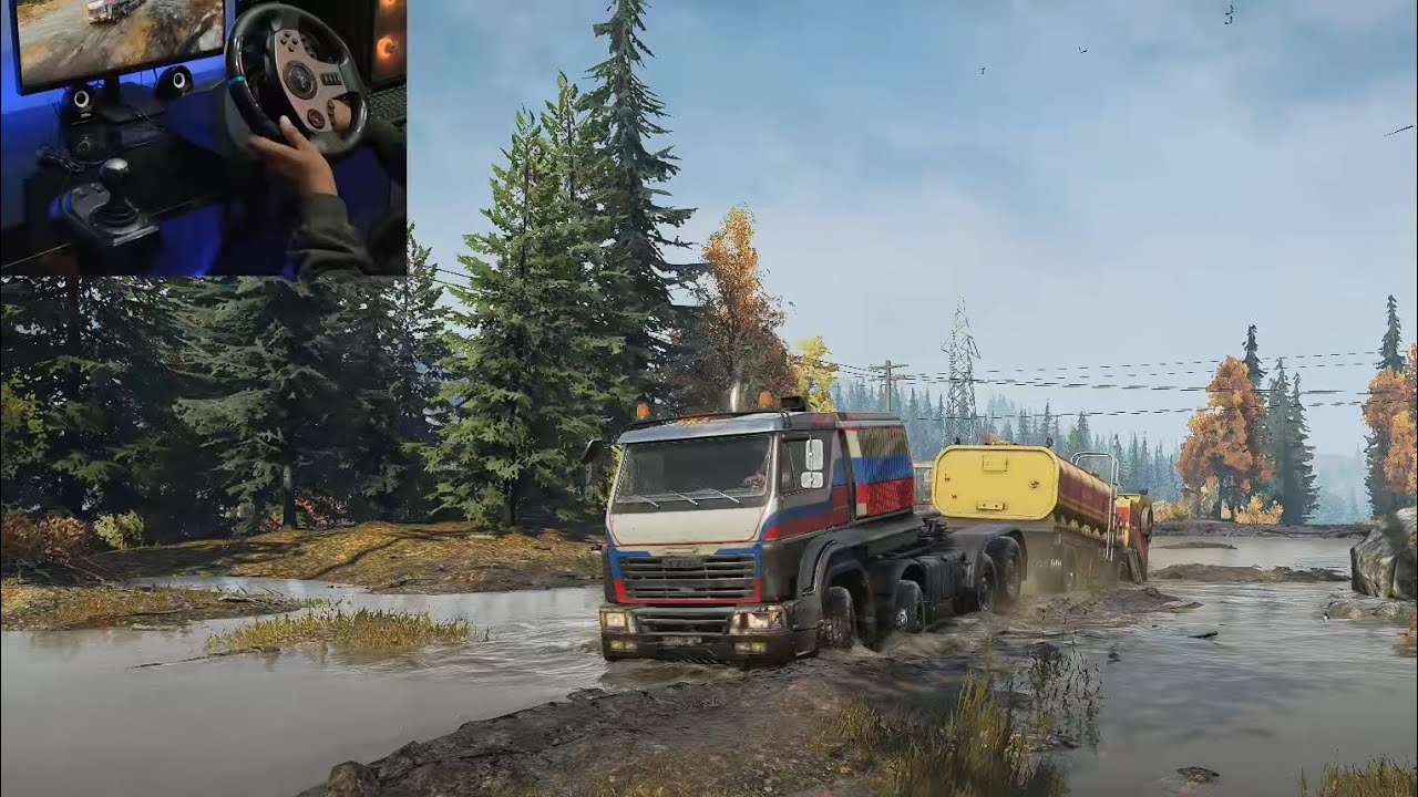 Snow Runner Gameplay-Maintenance Trailer (Smithville Dam)!Steering Wheel  PXN V9! Truck AZOV !