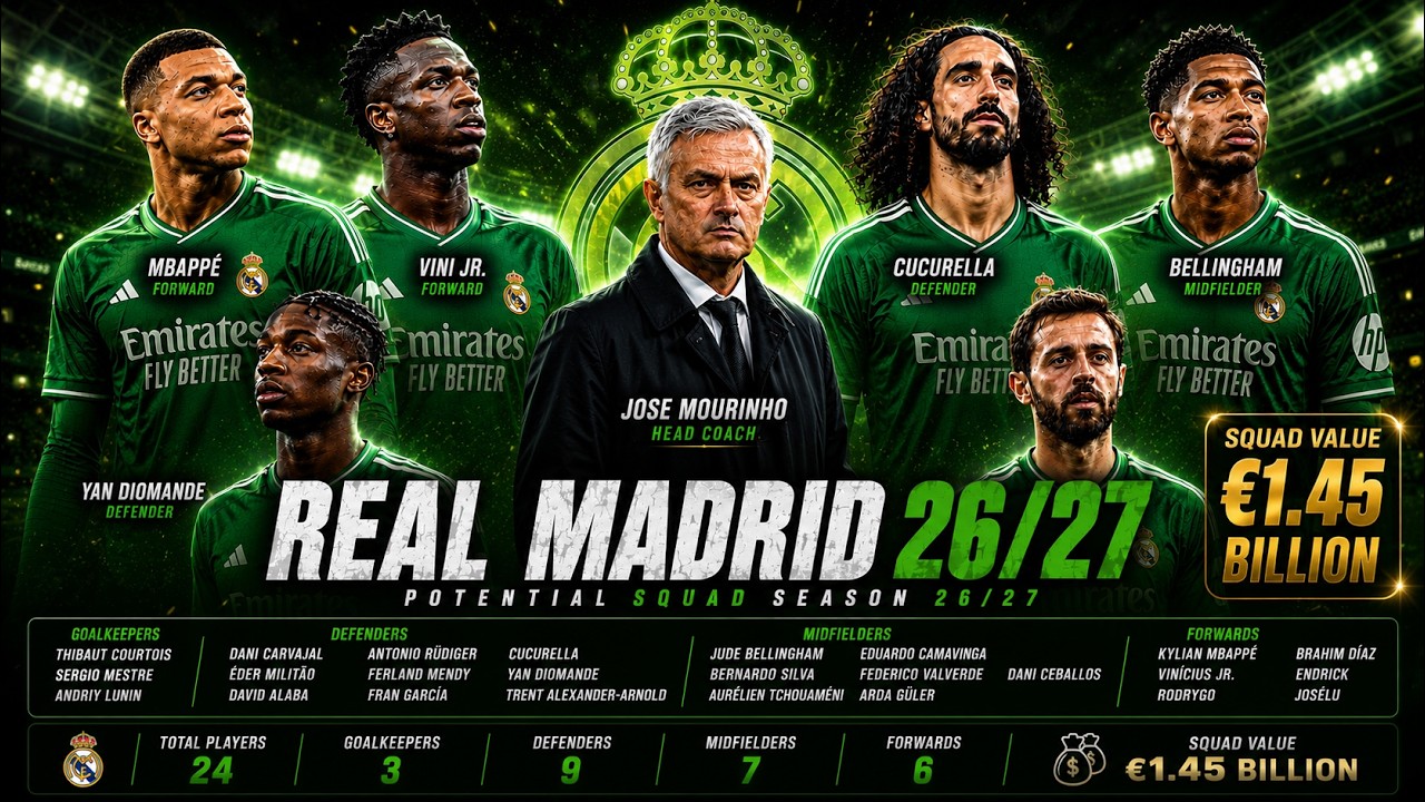 REAL MADRID FULL SQUAD 2026/27 | Market values and Stats
