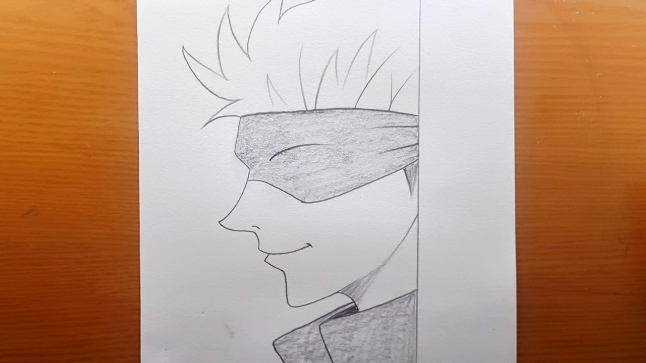 Cómo dibujar a Gojo Satoru paso a paso | Tutorial de dibujo de anime fácil