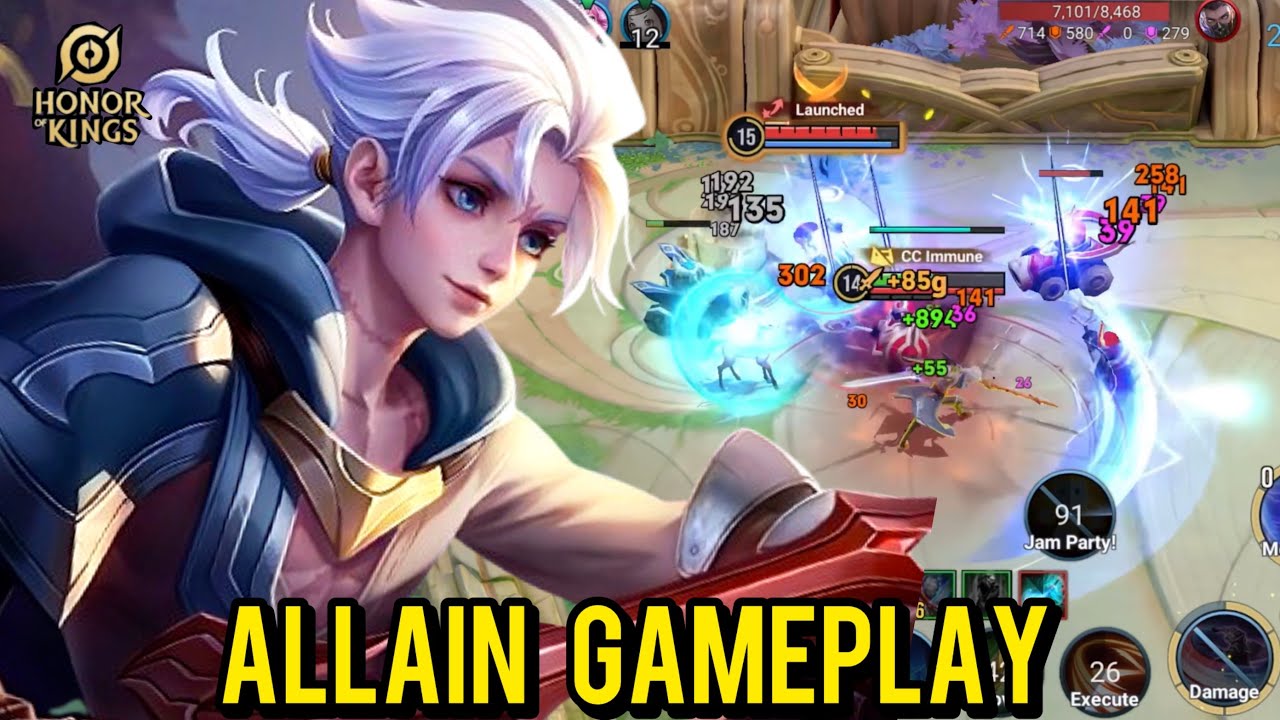 Hok: Allain Gameplay in Clash lane | Honour of kings | Allian (Forgotten Blade) | Zay Hok 