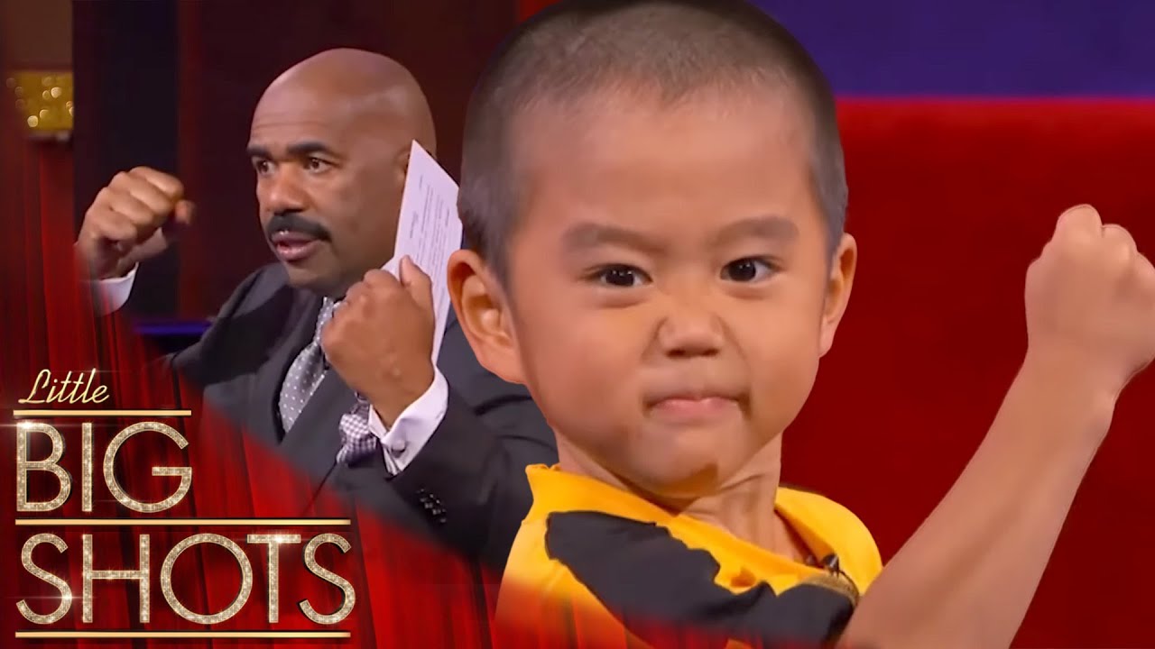 Стив Харви не может поверить, как этот парень пародирует Брюса Ли! | Little Big Shots