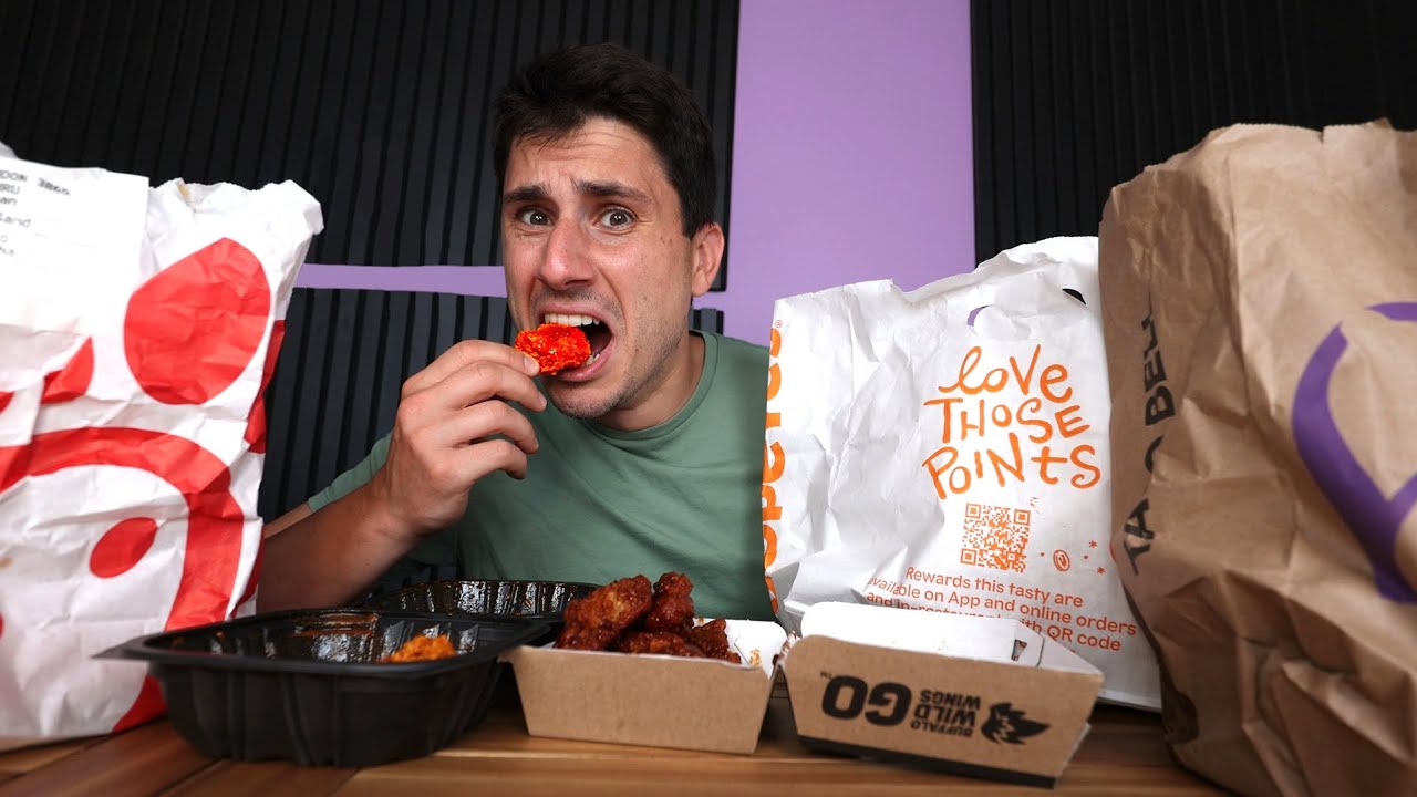 I Ate The SPICIEST Item from Each Fast Food Chain!