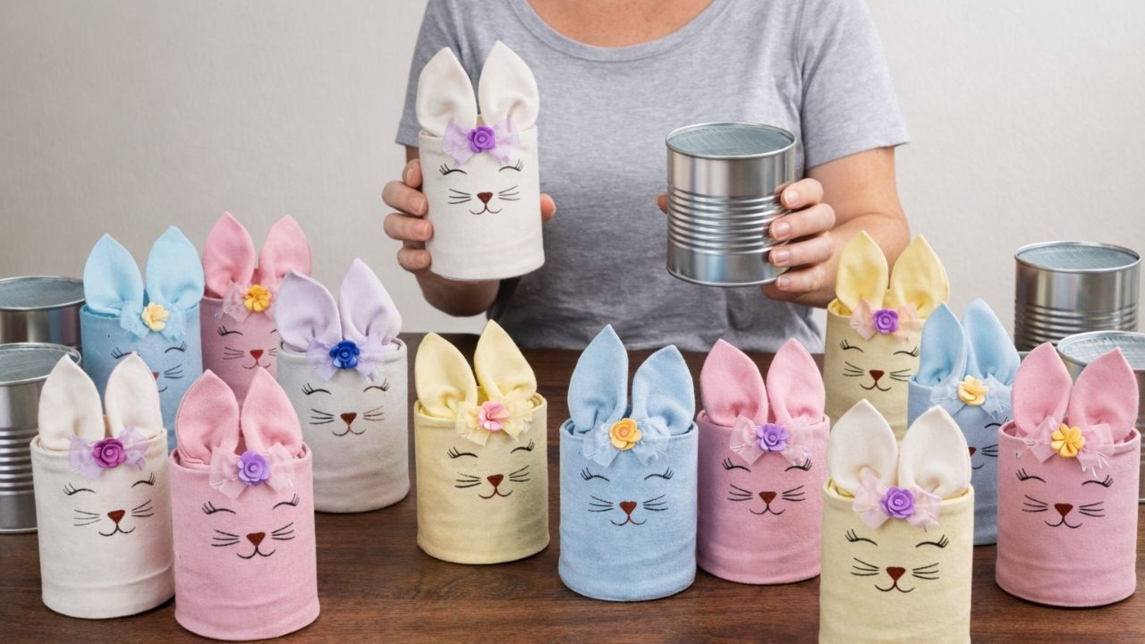 Я превратила банки в пасхальных кроликов и продала их все! 🐰 Без формы и швейной машины
