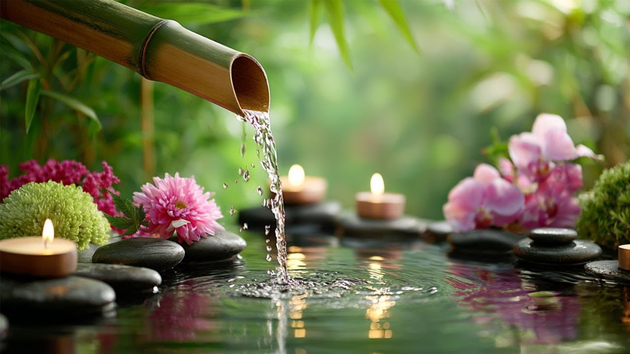 Peaceful Piano + Running Water Ambience 🍃 Ease Stress, Soothe Anxiety & Depression, Sleep Deep