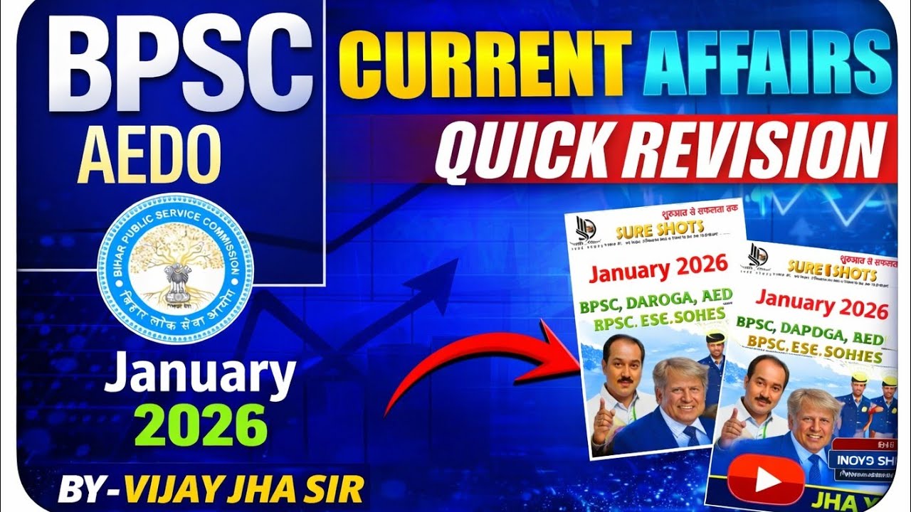 CURRENT AFFAIRS 2026, AEDO CURRENT AFFAIRS, MOST IMPORTANT JANUARY CURRENT, #AEDO #BPSC #JPSC #BSSC