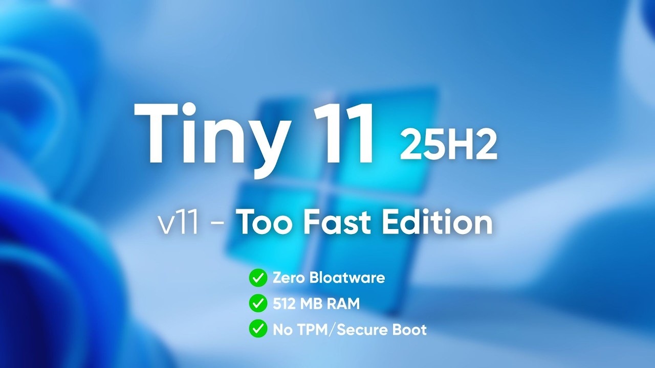 Tiny 11 25H2 (v11) - Safe, Reliable & Made just for you!