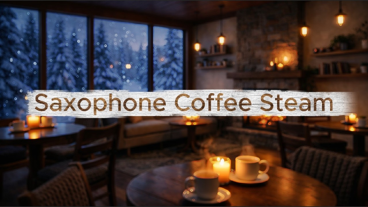 Cozy Winter Coffee Shop by the Forest ❄️🔥 | Fireplace Ambience & Soft Coffee Jazz
