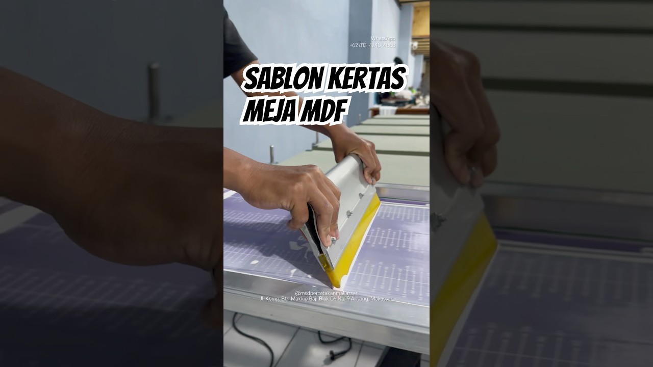 Nyetak guide size di meja sablon baru nih 