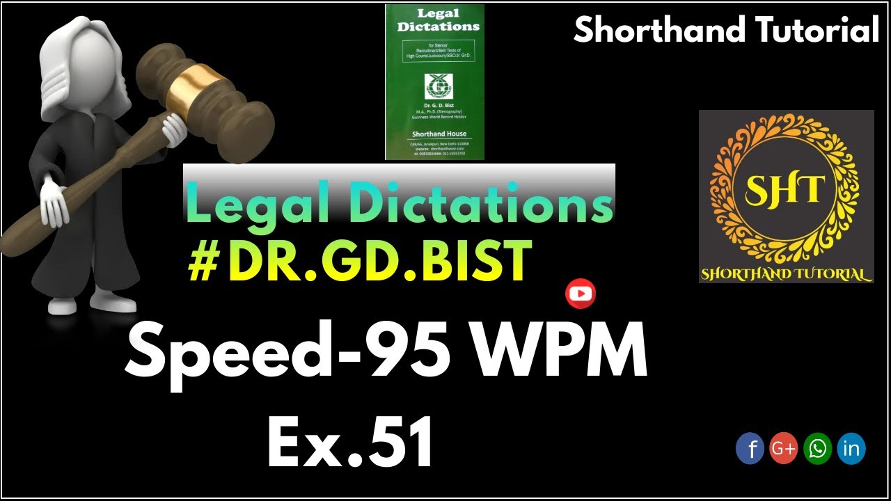 Legal Dictation  | Ex.51 (95wpm) | @Shorthand Tutorial | DR.GD.BIST series  | Shorthand Dictation