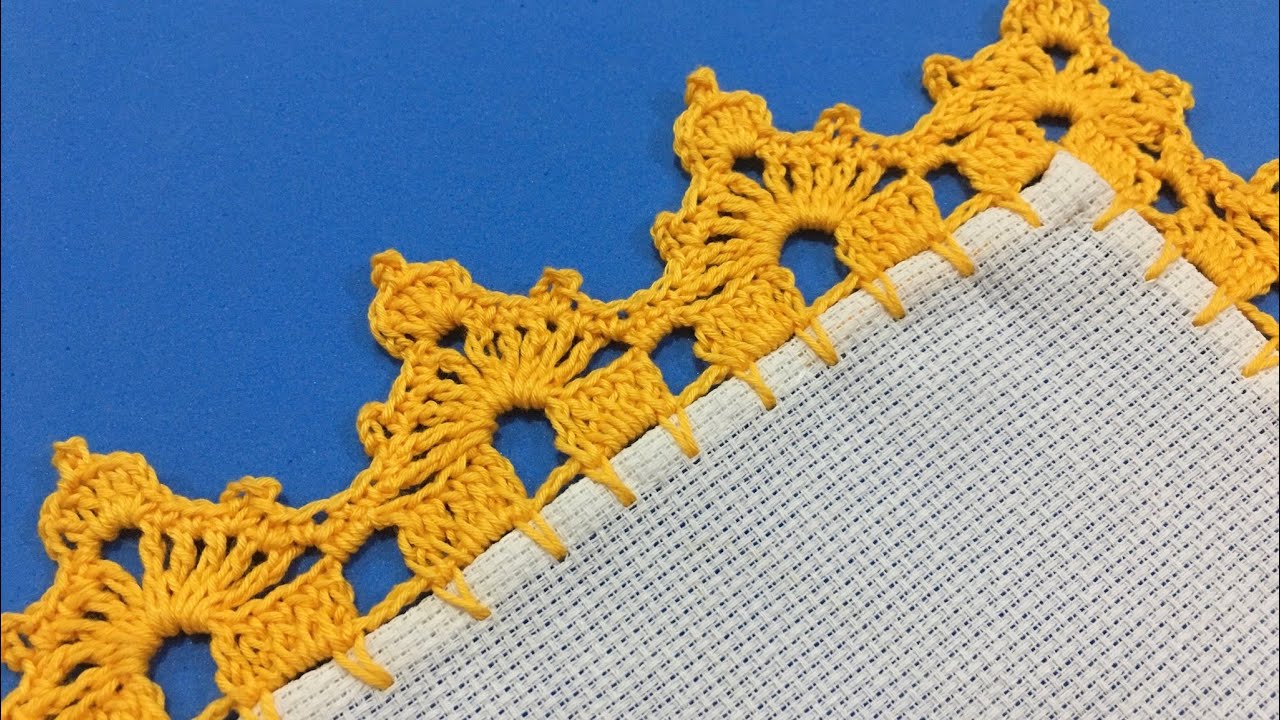 📺 PUNTILLA 98 | ORILLA PARA SERVILLETA DE VUELTA Y VUELTA  🧶