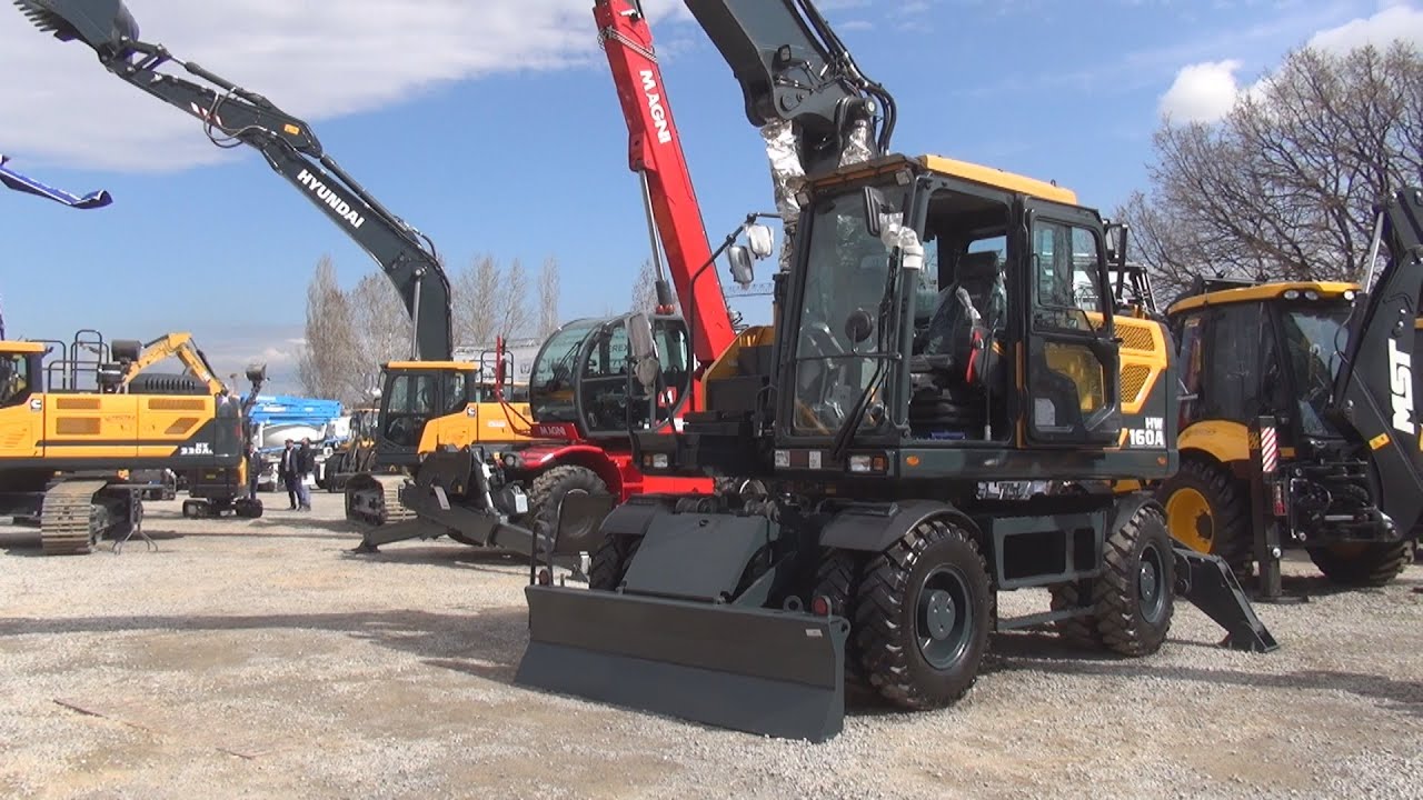 Hyundai HW160A Wheeled Excavator (2023) Exterior and Interior