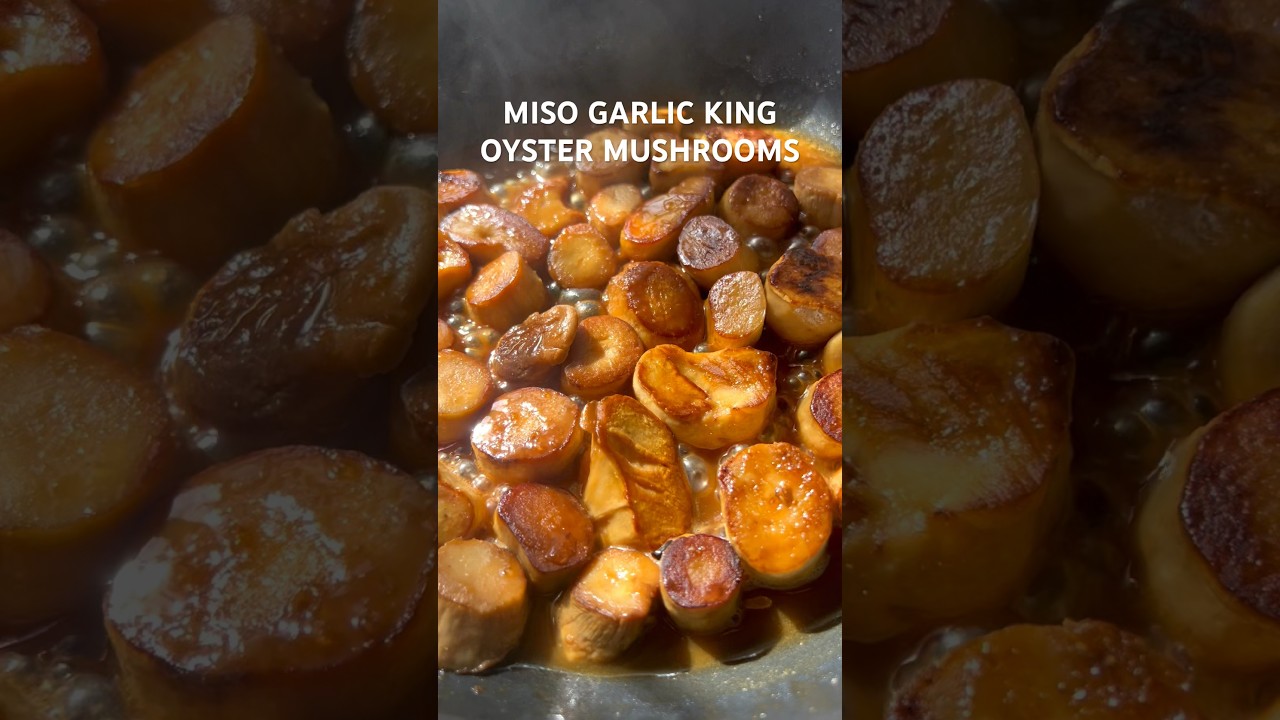 Miso garlic king oyster mushrooms! 🍄🫶🏼