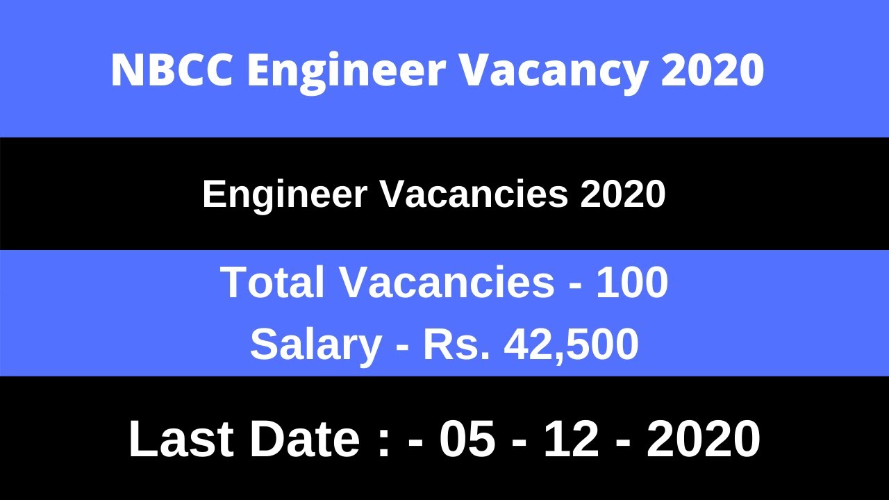NBCC Engineer Vacancy 2020 | NBCC Recruitment 2021 | NBCC Vacancy 2020 | NBCC Engineer Bharti 2020