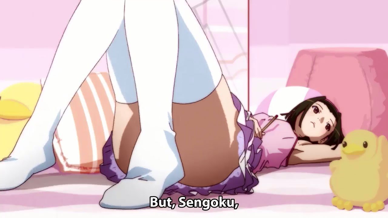 Nadeko invites Araragi to play a game