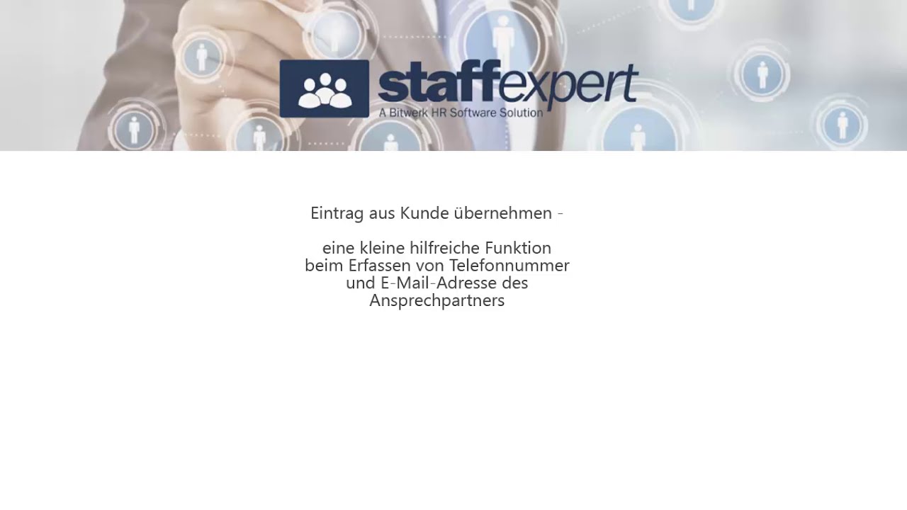 Eintrag aus Kunde &uuml;bernehmen