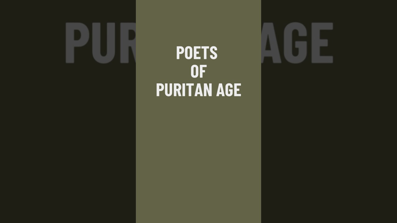 Poets of Puritan age 