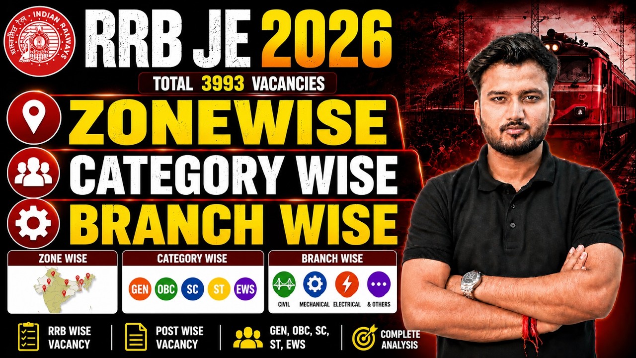 RRB JE 2026 Vacancy Zone Wise, Category Wise & Branch Wise | Vacancies | Civil, Mech, Electrical