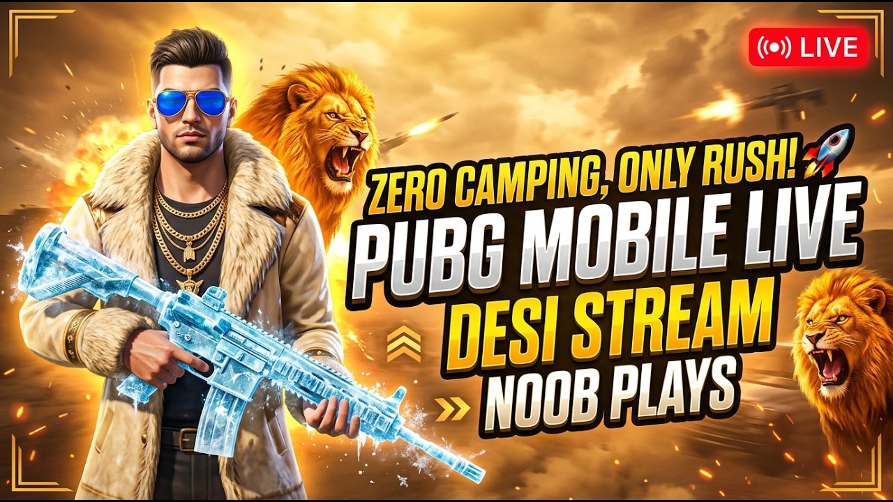 Zero Camping, Only Rush! 🚀 PUBG Mobile Live | Desi Stream | Noob Plays