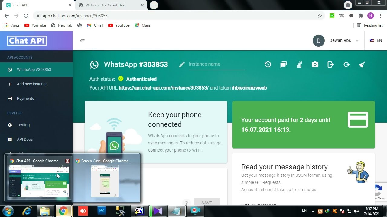How to send WhatsApp text message from CHAT-API.COM with PHP open source code