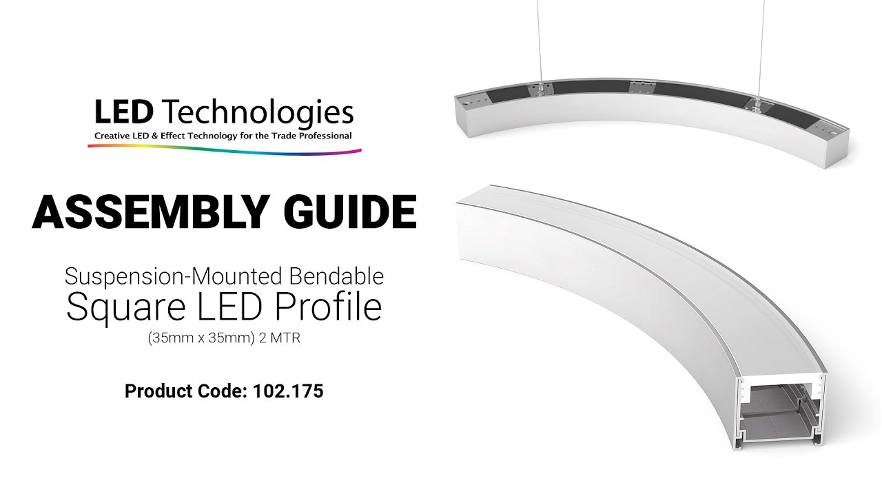 Suspension-Mounted Bendable Square LED Profile Assembly Guide