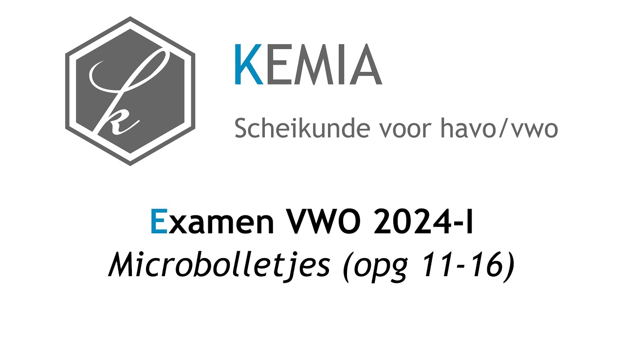 Examen scheikunde VWO 2024-I: Microbolletjes (11-16)