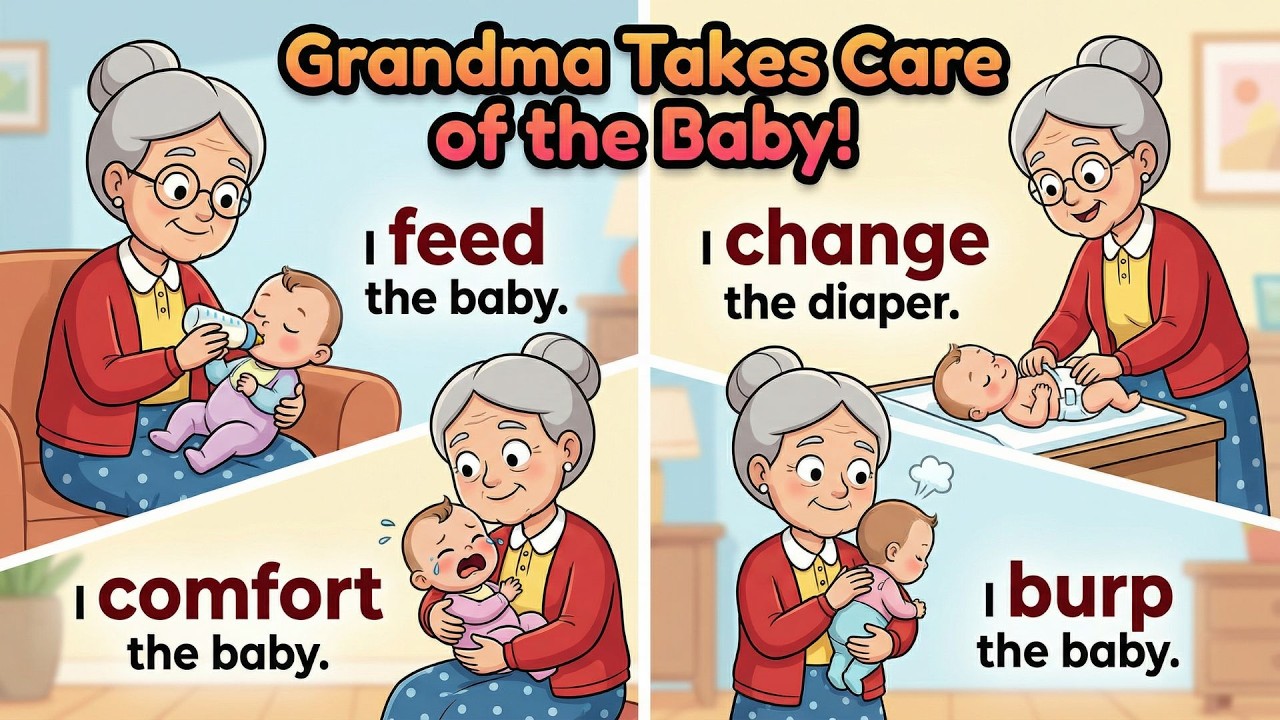 🍼 Easy English Listening: Grandma Babysits the Baby! 👵