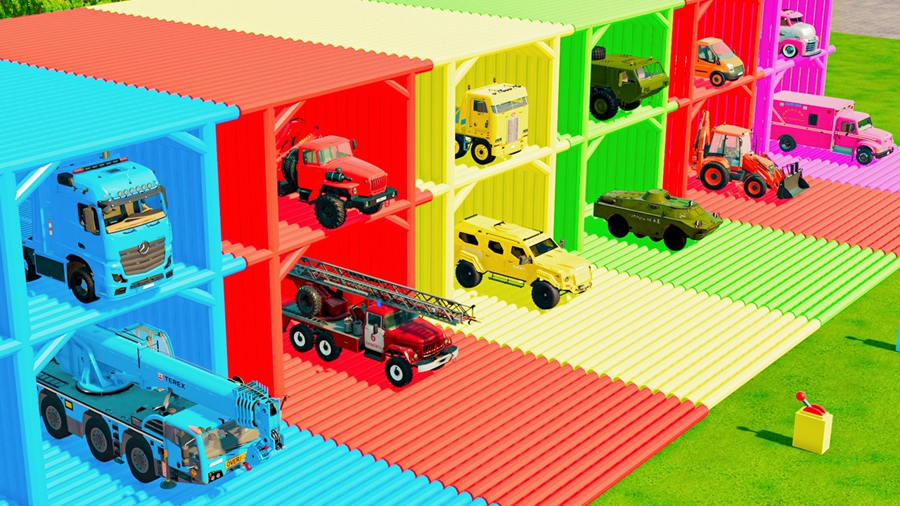 TRANSPORTING TRUCKS, FIRE ENGINE, TANK & CONSTRUCTION VEHICLES WITH TRUCKS! - Farming Simulator 22