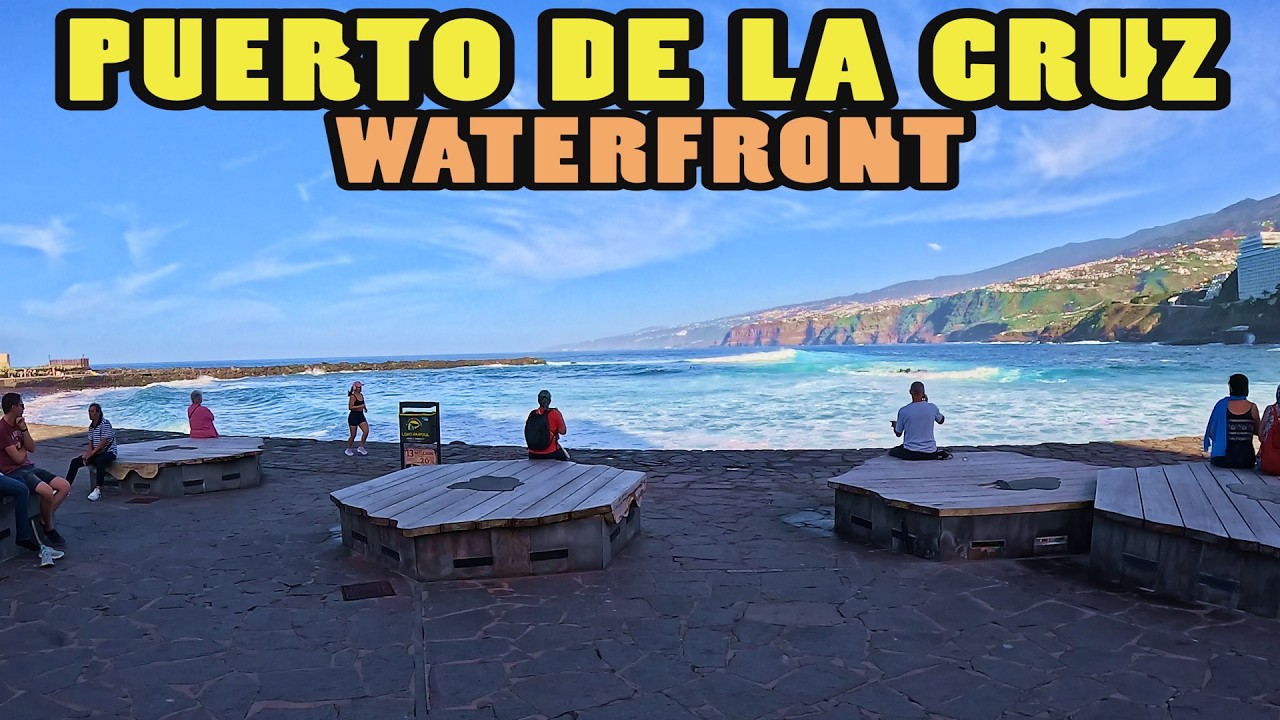 Puerto de la Cruz WATERFRONT walking tour - Tenerife (4k)