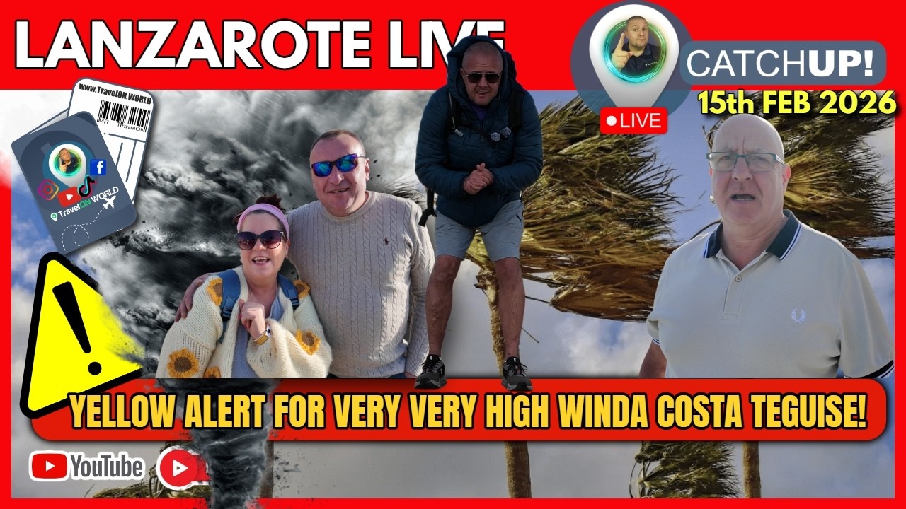 ⚠️YELLOW ALERT IN LANZAROTE Today! | The Windiest Place In Lanzarote COSTA TEGUISE Is Leveling UP!