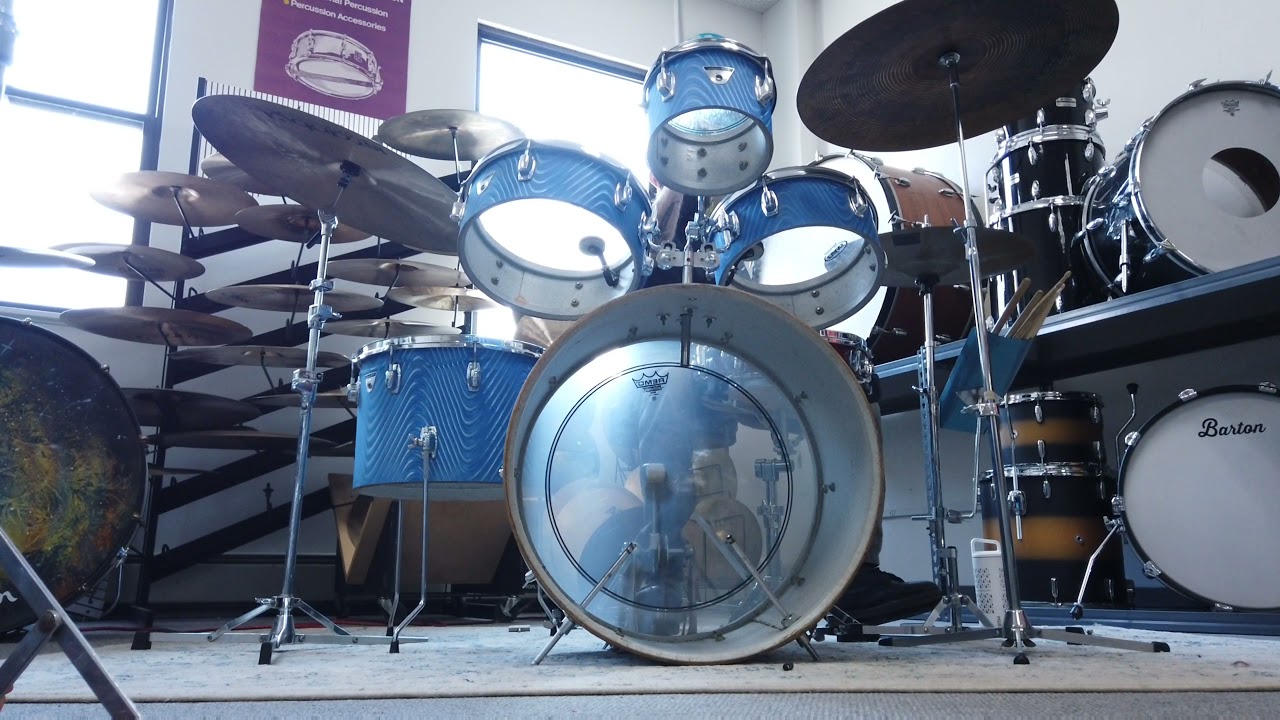 1970s Ludwig Standard "Single Six" Blue Astro Drum Kit