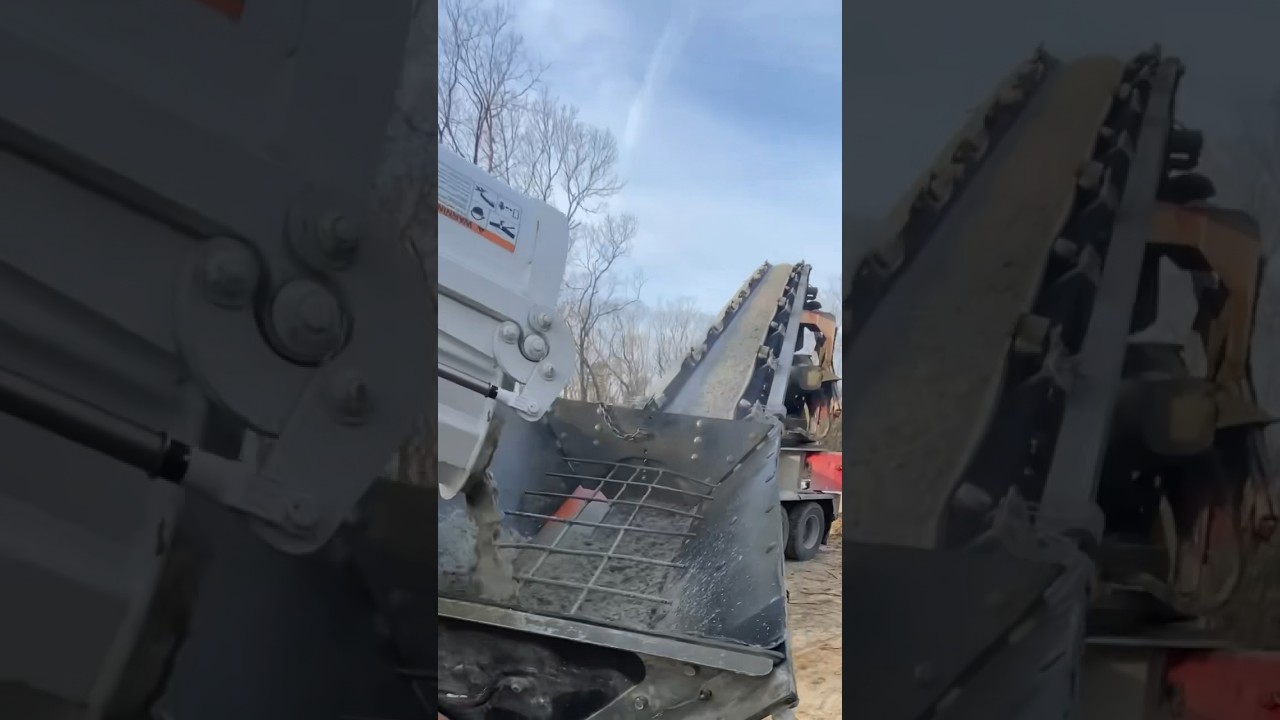 Concrete truck pumping concrete in a basement￼