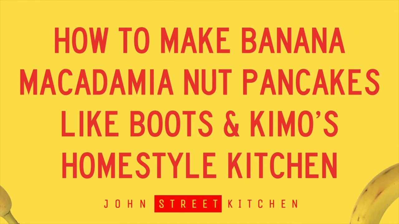 How to make Banana Macadamia Nut Pancakes like Boots and Kimo's Homestyle Kitchen in O'ahu Hawaii