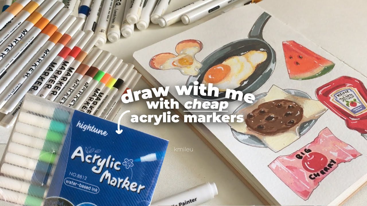 drawing food, trying out cheap acrylic markers | hightune★‿★