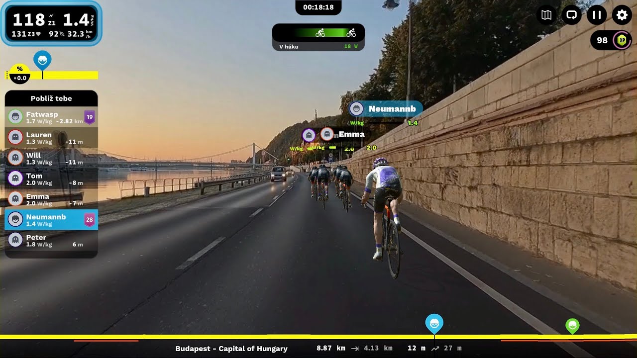 Trenažer TACX NEO 2T + aplikace ROUVY + Garmin EDGE 1040 - když venku leje jak z konve