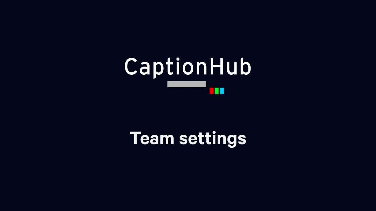 Tutorial: Team Settings