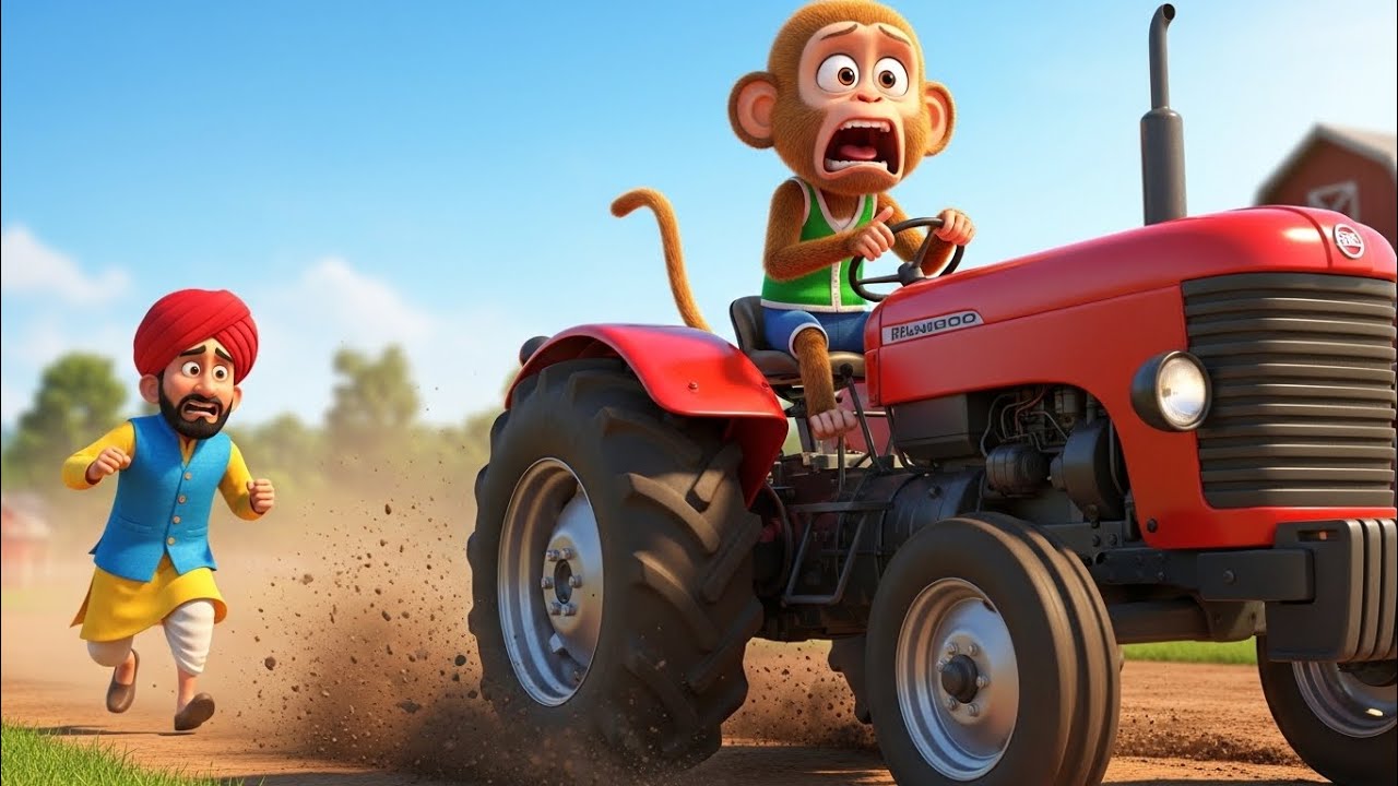Naughty Monkey Stole the Tractor! 🚜🐵 | Farm Chaos Story for Kids | Responsibility Lesson Cartoon